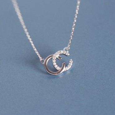 Stacked Double C Pendant Necklace