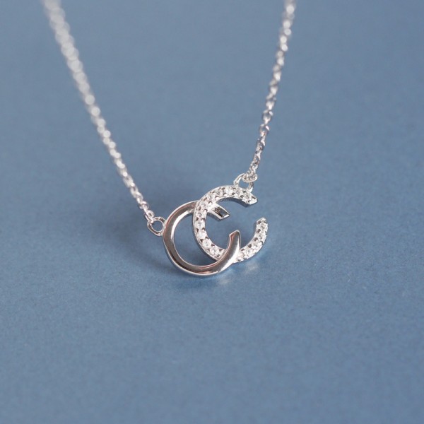Stacked Double C Pendant Necklace