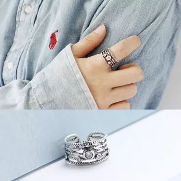 Vintage Multi Layer Wide Open Ring