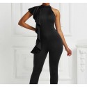 Sleeveless Sexy Ruffled Jumpsuit in Black - LMT082-B-N