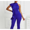 Sleeveless Sexy Ruffled Jumpsuit in Dark-Blue - LMT082-RB-N