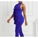Sleeveless Sexy Ruffled Jumpsuit in Dark-Blue - LMT082-RB-N