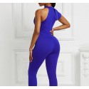 Sleeveless Sexy Ruffled Jumpsuit in Dark-Blue - LMT082-RB-N