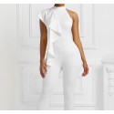 Sleeveless Sexy Ruffled Jumpsuit in White - LMT082-W-N