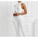 Sleeveless Sexy Ruffled Jumpsuit in White - LMT082-W-N