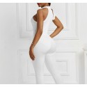 Sleeveless Sexy Ruffled Jumpsuit in White - LMT082-W-N