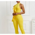 Sleeveless Sexy Ruffled Jumpsuit in Yellow - LMT082-Y-N