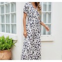 Summer Short Sleeve Casual Jumpsuit in White and Black - LMT084-A-N