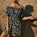 Summer One-Shoulder Fashion Short Jumpsuit in Black and Green - LMT104-BG-N