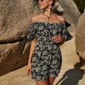 Summer One-Shoulder Fashion Short Jumpsuit in Black and Green - LMT104-BG-N